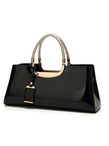 zijinling Hot Selling Women's Glossy Lacquered Leather Handbag,Elegant Bridal Wedding Party Clutch