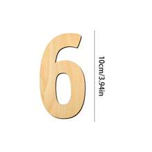 10pcs/Pack 29.5cm Arabic Numeral DIY Wooden Handicraft, Laser Engraved Wooden Number 0-9 Plates, Hanging Decor For Birthday, Wedding, Photo Backdrop Wall - Multicolor - View 25