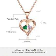 1pc Personalized Birthstone Necklace, Customizable Name, 925 Sterling Silver Heart Pendant Necklace, Mother's Day Gift For Her