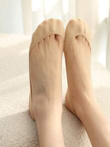 1/4/8 Pairs Ladies Cushioned Heel Hollow Elastic Band Silicone Non-Slip Ultra-Low Cut Boat Socks, No Show Socks, Suitable For Wearing High Heels Or Daily Life