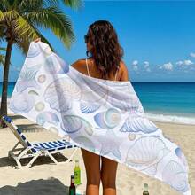 1pc 3D Ocean Beach Towel, Rapid Drying, Lightweight, Highly Absorbent, Suitable For Bathroom, Swimming Pool, Travel, Cruise, Camping