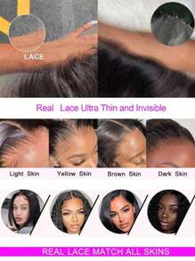 Summer Glueless 36 Inch Discount Natural Lace 13*4 Front Lace Human Hair Wigs Straight Hair Extensions Wig - Versatile For Casual & Special Occasions, 13x4 Lace Front Wig 180 Density Straight Real Hair Transparent Lace Wigs Wigs For Women Halloween,Costume Party ,Party Dress Up,Lace Front Wig For Human Hair Straight Human Hair Pre Plucked For Women Lace Front Wigs Human Hair Suitable As Women's Gift (Bob Wigs 8-16 Inch)