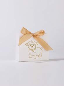5/10 件优雅绵羊主题开斋节糖果盒，带丝带纸质礼品容器，适合斋月期间的 Kareem，非常适合穆斯林伊斯兰节日宰牲节、派对礼物和家居装饰