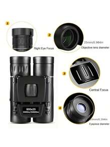 Zoom BAK4 HD Telescope Professional Powerful Binoculars, High Powered Mini Pocket Binoculars - Compact, Portable Design For Bird Watching, Hunting, Concerts, Travel & Sightseeing - Black, 10x Magnification, Lightweight & Easy To Carry, Theater Binoculars | Sleek Binocular Design | Lightweight Binoculars - Multicolor - View 3