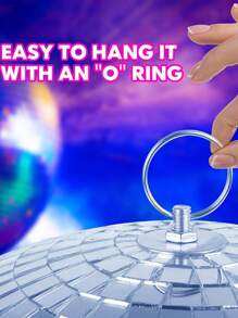 1 件银色镜面迪斯科球装饰挂镜球，时尚有趣，适合大型派对装饰 - 适用于 DJ 俱乐部、派对、婚礼、家居装饰和现场舞台，带挂环，易于安装 - 彩色 - 查看 10