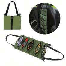 1pc 600D Oxford Cloth Tool Bag, Multi-Functional Rolled Tool Bag, Wrench Roll, For Car Repair Maintenance Tool Kit, Portable Multi-Purpose Hardware Tools Storage Pouch, 5 Zipper Pockets Rolled Storage Bag, Mechanic, Electrician & Enthusiasts Tool Roll Pouch, Car Camping Equipment