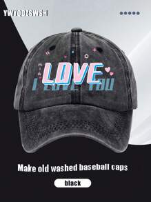 1pc Vintage American Casual Printed Baseball Cap, Unisex, Suitable For Daily Commute, Travel, Dating, Korean Retro Washed Small Peak Hat, Multiple Colors Available, Fits EU/US Style - Multicolor - View 13