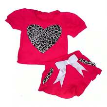Conjunto Mini Diva Coração Blusa E Short Infantil Menina