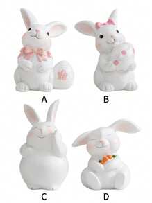 1 Peça Coelho de Resina Segurando Ovos Decorados com Laço, Estilo Minimalista Fofo, Adequado para Dia das Mães, Páscoa, Quarto, Sala de Estar, Escritório, Decoração Doméstica, Escritório, Estante de Livros, Armário de TV