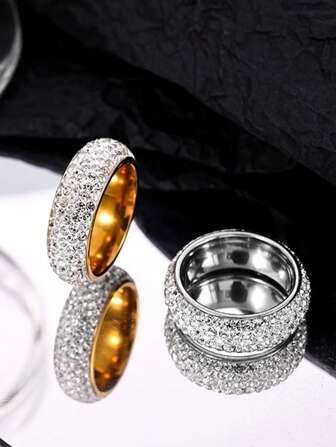 1 件星空 - 极光戒指。男士不锈钢 18K 真空镀金时尚戒指。指尖上的银河，只为独一无二的你。适合日常礼物、节日礼物、男士戒指