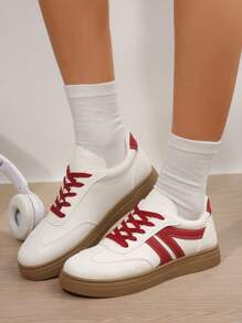 Women's Athletic Colorblock Shoes – Patchwork Upper And Chunky Sole For Fitness Activities
