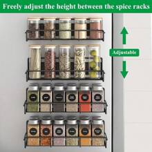 4-Pack Black Metal Magnetic Spice Rack For Refrigerator And Microwave Oven