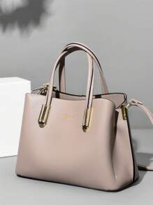 Ladies Multicolor Fashion Joker Beautiful Luxury Small Letters Large Capacity Portable Diagonal Cross-Body Handbag - 卡其色 - 查看 2