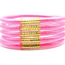 5Pcs/Set Shiny Buddhist Bracelet Color Stuffed Jelly Silicone Bangles - 5pcs 65mm - View 28