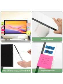 Computer Monitor Notes Monitor Message Board Screen Memo Board Computer Sticky Note Holder Message Memo Panel For Office - Multicolor - View 6