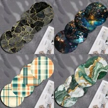 4pcs/Set Moonlight Butterfly, Striped Plaid Series Printed Wooden Coasters - Heat Insulation Wooden Cup Mat, Suitable For Tea Cups, Coffee And Beverage Cups, Ideal For Home And Restaurant Decor, Collectable Wooden Coasters