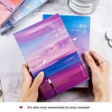 1pc Modern Painting Style Colorful Paged Notebook, Illustrated Colorful Journal Diary For Students, Back To School Essential Stationery Gift