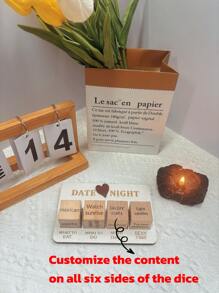 Dados de decisão para noite de encontro - Conjunto de jogo de dados de madeira para casais românticos, ideias portáteis e criativas para adultos com mais de 18 anos, presente de amor ideal para homens, mulheres, marido, esposa, namorada, namorado (4 dados)