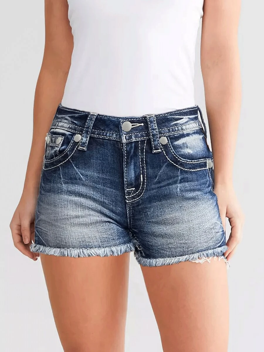 New Fashion Women's Denim Shorts Stretch Embroidered Denim Hot Pants Stylish Summer Jean Shorts High Quality Women Denim Shorts