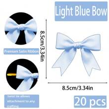 20 Pcs Twist Tie Bows Satin Ribbon Bow For Gift Wrapping Champagne Bottle Cake Treat Bag Craft DIY Gift Wedding Bridal Shower Christmas Birthday Party Christmas Decorations Home Christmas Gifts Christmas Decor