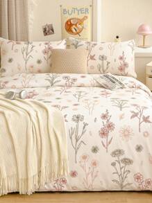 柔软超细纤维花卉图案被套套装 - 最佳两件/三件套被套/被芯套装 - 包括 1 个被套和 1/2 个枕套 - 价格实惠，品质优良，适用于单人床、双人床、加大双人床、标准双人床