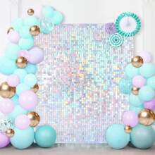 Wall Backdrop Iridescent Silver Wall Panels 36Pcs Square Sequin Shimmer Wall Backdrop Decoration For Birthday Party,Wedding, Anniversary - Nhiều màu - Xem 1