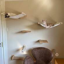 1/2 piezas Hamaca moderna para gatos, percha de pared para gatos para dormir, trepar y descansar, adecuada para gatos adultos o gatitos