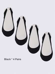 1/4/8 Pairs Ladies Cushioned Heel Hollow Elastic Band Silicone Non-Slip Ultra-Low Cut Boat Socks, No Show Socks, Suitable For Wearing High Heels Or Daily Life