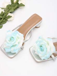 1 Pair (2pcs) Detachable DIY Shoe Accessories, Fashion Elegant Simulated Rose Flower Decor Shoe Clips In Pink, Champagne, Blue For High Heels, Sandals, Flats, Wedding Bridal Shoes, Party Shoes