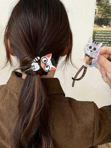 1pc Cute Cat Shaped Hair Clip, Fashion Hair Accessory For Bun, Ponytail, Daily Wear, Gift For Women
