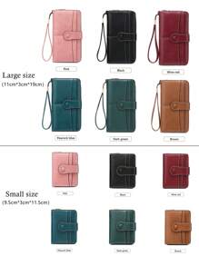 MIYIN Vintage Large Capacity RFID Blocking Wallet Credit Card Holder With Multiple Card Slots For Daily For Credit Card/ ID Card/ Coins/ Cash Retro Multi-Functional Large Capacity Hasp Women's Purse With Wrist Strap Clutch Gifts Birthday Gifts Anniversary For Women Wallet Purse Wallet Long Wallet Wristlet Wallet - Pink - View 2