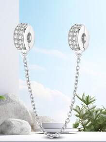 1 PC Double Row Zirconia Chain Pendant Beads Pendant Ball Suitable For Bracelets DIY Women's Jewelry - Double Row Zirconium  Chain - View 5