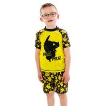pokemon Pikachu Swimsuit | Pikachu Silhouette Boys' Two Piece Swimming Costume | Kids' Swimwear - Yellow - View 2