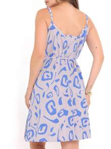 MEMORY New Strappy Dress Charming Geometry | Polyester - Light Grey - View 4