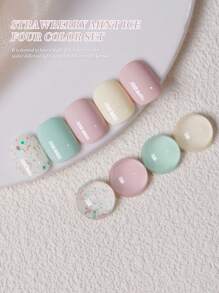 XEIJAYI 4 Colors 15ml New Popular Mint Green Pink Nail Gel Polish Semi Permanent Nail Art Soaking UV LED Nail Salon DIY Nail Salon Gel For Spring And Summer - 彩色 - 查看 3