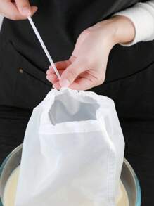 10/5 piezas Bolsa de malla de tela colador, bolsa de filtro de malla blanca moderna multifuncional para la cocina, juego de coladores de cocina con malla fina, herramientas de cocina esenciales y accesorios de cocina, un regalo imprescindible de herramientas de cocina para chefs en el hogar, almacenamiento ahorrador de espacio para organizadores de cocina, idea de regalo de cocina navideña - Blanco - Ver 2