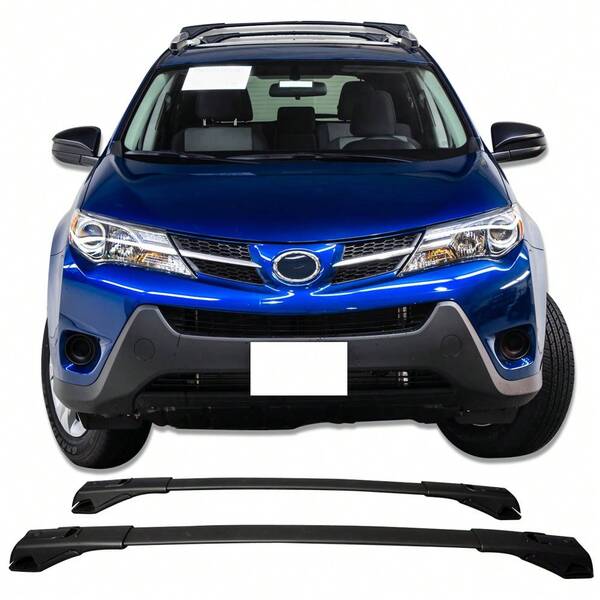 Cross Bars For Roof Rack Fit 2013-2018 TOYOTA RAV4 Factory Style Black Roof Cross Bar Luggage Carrier By IKON MOTORSPORTS, 2014 2015