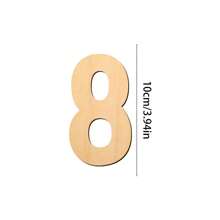 10pcs/Pack 29.5cm Arabic Numeral DIY Wooden Handicraft, Laser Engraved Wooden Number 0-9 Plates, Hanging Decor For Birthday, Wedding, Photo Backdrop Wall - Multicolor - View 15