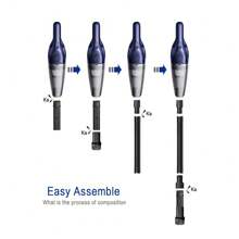 CascadeVac Aspirateur portable pour la maison et la voiture, à main, aspiration puissante, rechargeable par USB, mini-aspirateur de nettoyage avec de multiples accessoires, convenant pour la voiture, la maison, le bureau et les fentes