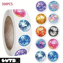 SCXXBSW 500 Sheets/Roll Disco Fun Creative Roll Stickers Self-Adhesive Hand Account Skateboard Notebook Creative Sealing Tape Stickers - Multicolor - View 7
