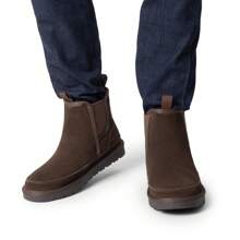 Men's Winter Snow Boots FuzzyGo Rugged Suede Leather Cold Weather Warm Chelsea Outdoor Boots - Brown - View 9