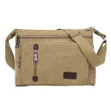 Men's Canvas Bag Military Travel Hiking Cross Body Shoulder Bag Messenger Retro - Multicolor - View 10