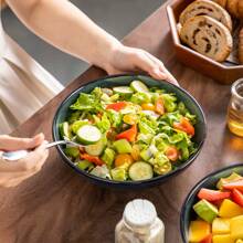 vancasso 4 Pieces Of Bowl, Paste Bowl Set, Porcelain Bowl Set, Green Set, 38oz, 1140ml - 綠色 - 查看 5