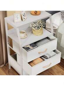 Tall 4-Drawers Dresser: Vertical Storage Tower For Bedroom, Hallway, Entryway, Nursery, And Closet Organizer, Nightstand Bedside Table Furniture With A Sturdy Steel Frame And Wood Top, In White