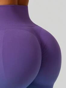 Summer Workout Women's Fashion Ombre Peach Seamless High Waist Fitness Leggings With Tummy Control