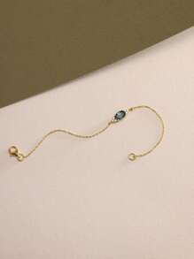 1pc S925 Sterling Silver Original All-Match Ins-Style Luxury Navy Zirconia Mysterious Eye Vintage Elegant Lady Bracelet, Suitable For Women's Daily Wear, Holiday Party Gift, Jewelry - Dark Blue  Bracelet - View 4