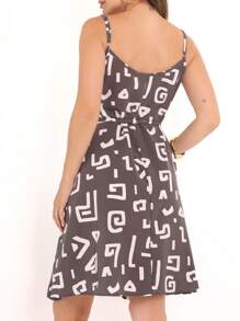 MEMORY New Strappy Dress Charming Geometry | Polyester - Dark Grey - View 4