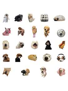 50 piezas de divertidos pegatinas de perros meme PVC como regalo, decoración de dibujos animados, scrapbook, laptop, equipaje, guitarra, vaso de agua, estuche de teléfono DIY, útiles escolares, de vuelta a la escuela
