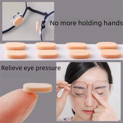10pcs Airbag Eyeglasses Nose Holder Silicone Ultra-Soft Nose Decompression Anti-Indentation Nose Bridge Non-Slip Anti-Fall Eye Accessories Nose Pad