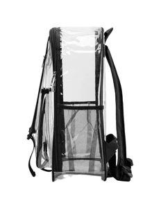 Flip Cover Transparent Oversized Backpack, PVC Transparent Backpack For Men, Students Sports Venue Summer Bag - Multicolor - View 4